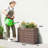 Raised Garden Bed With Adjustable Foot Pads Elevated Planter Box With Liner Drainage Holes Gray-1034005988