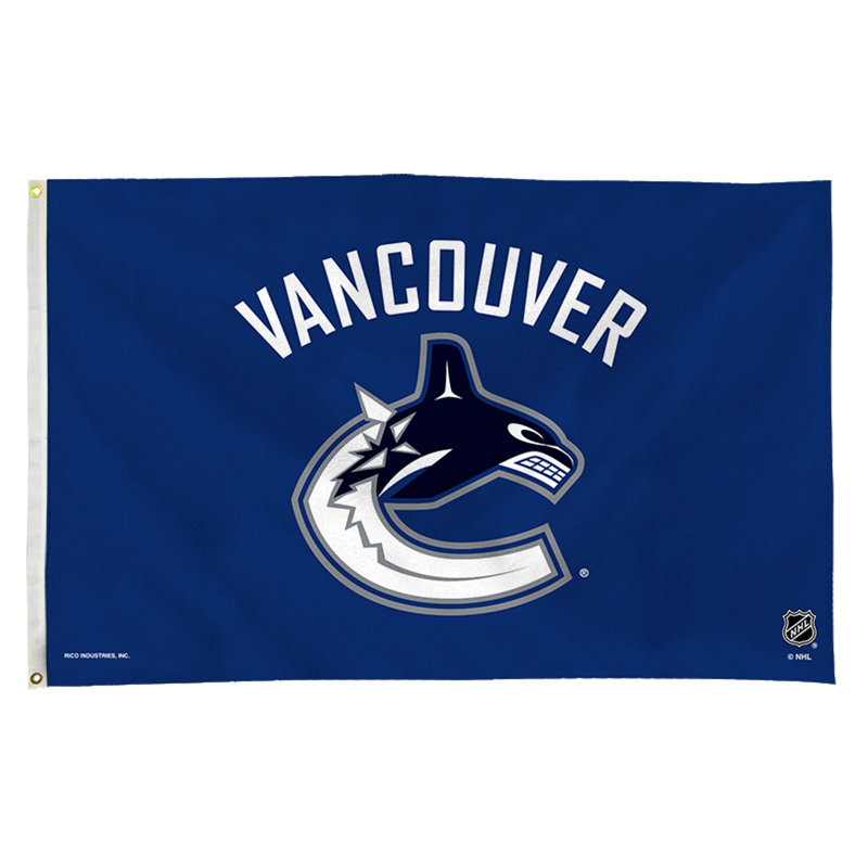 Drapeau maison en polyester canucks, Edmonton Oilers, H 36 po x l 36 po