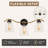 3-Light Bathroom Vanity Light, Hammered Glass Shades, 3-Stage Touch Dimmer, Black/Brass Metal, E26 Sockets, Wall Sconce for Mirror