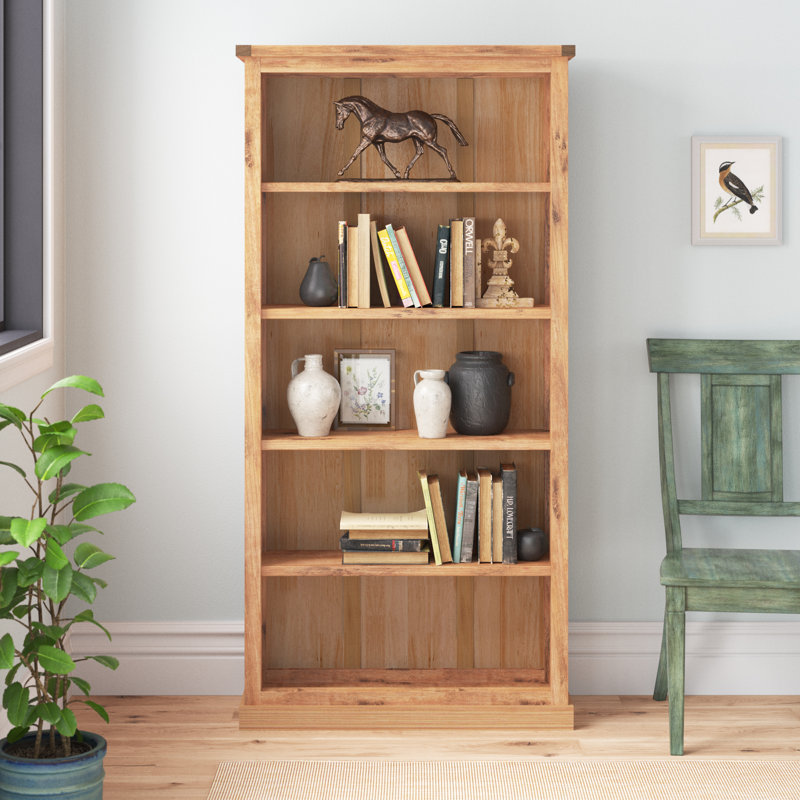 Kacey 180cm H x 90cm W Standard Bookcase, Waxed