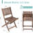 Wood 3 Bistro Patio - Folding Chairs & Coffee Table For Gardens, Backyards, Balconies, Porches, Elegant Brown Natural Stain Finish
