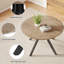 Table de salle à manger ronde en bois massif pour 4 à 6 personnes avec base piédestal entrecroisée-1763105698-1763105709