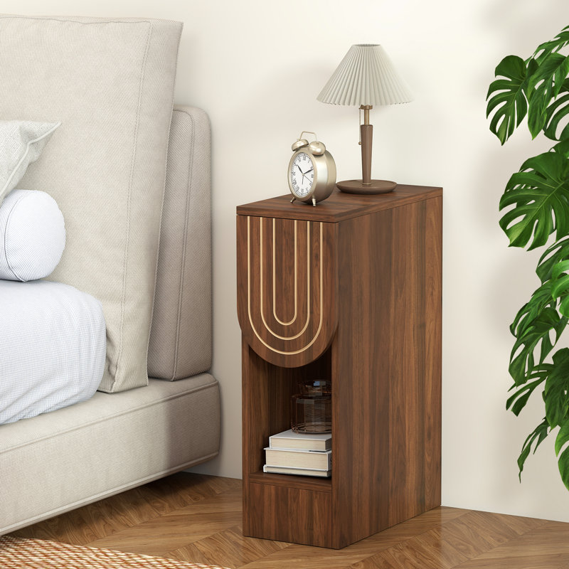 End Table With Storage, Walnut