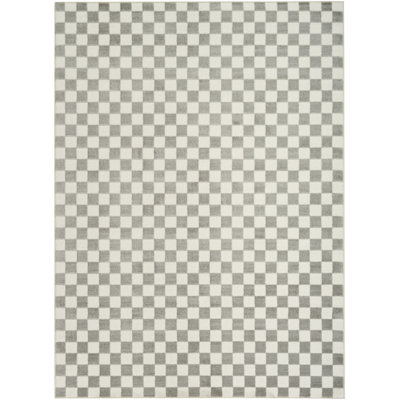 Ebern Designs Hornsey Ivory Grey Modern Indoor Rug