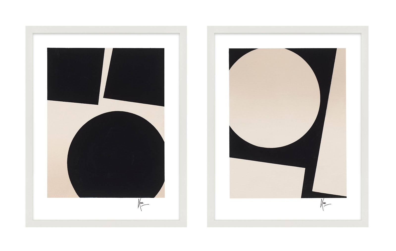 You and Me "You and Me" 2-Piece Print Set, White, 38" H x 30" W x 1.25" D