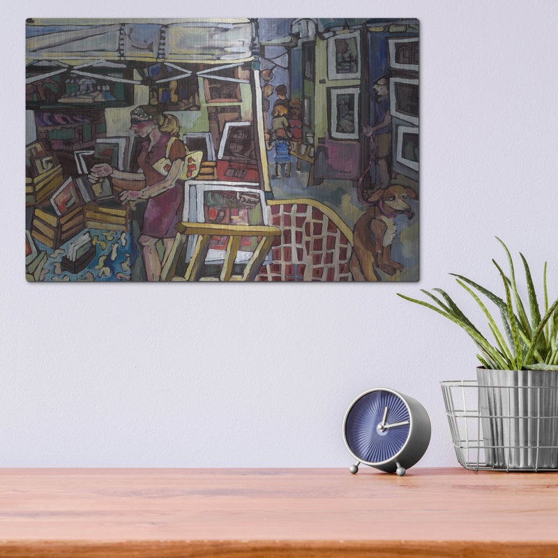 Art mural en métal luxueux «The Art Show» par Erin McGee Ferrell, 16 po x 12 po, H 12 po x l 16 po