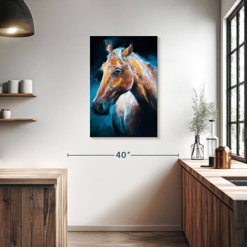Brampt Brown Horse Portrait, 36" H x 24" W