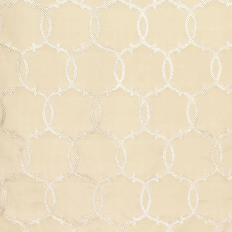Tracery Geometric Silk Fabric, Alabaster