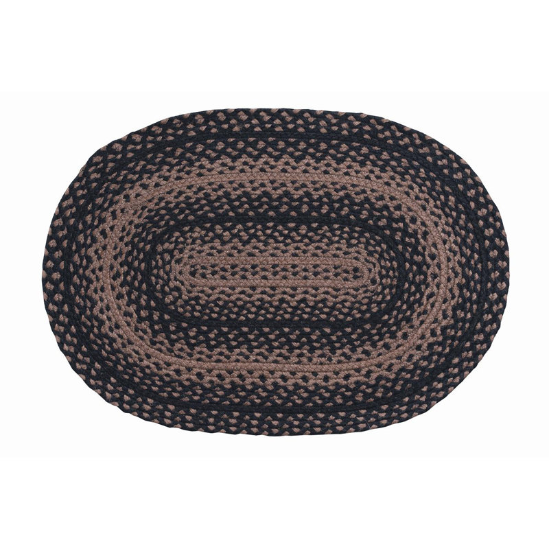Ebony Geometric Indoor Rug, Coureur ovale 1'10" x 6'
