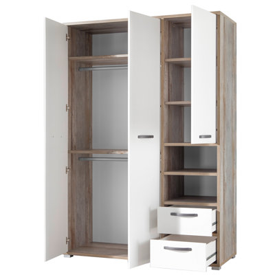 Smith 3 Door Wood Wardrobe
