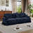 Mid Century 3 Seater Sofa Couch With Removable Ruffle Skirt-2119563587