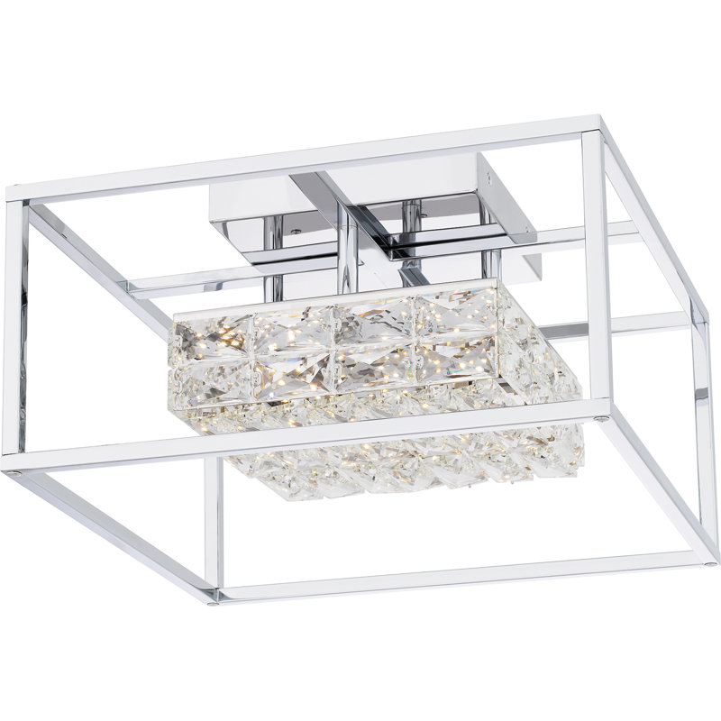 Krenare Integrated LED Polished Chrome Semi-Flush Mount