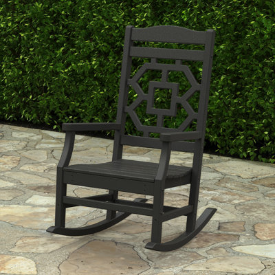 POLYWOOD Outdoor Chinoiserie Rocking Plastic Chair
