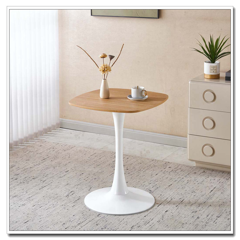 Table à manger 23,62 pouces, H 28,93 po x L 23,62 po x l 23,62 po, Chêne / Blanc