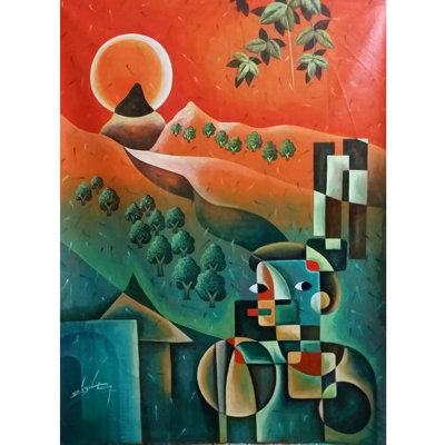 A Path Of Village - Village Theme | Acrylic On Canvas | By Rizvi Hasan Ansari