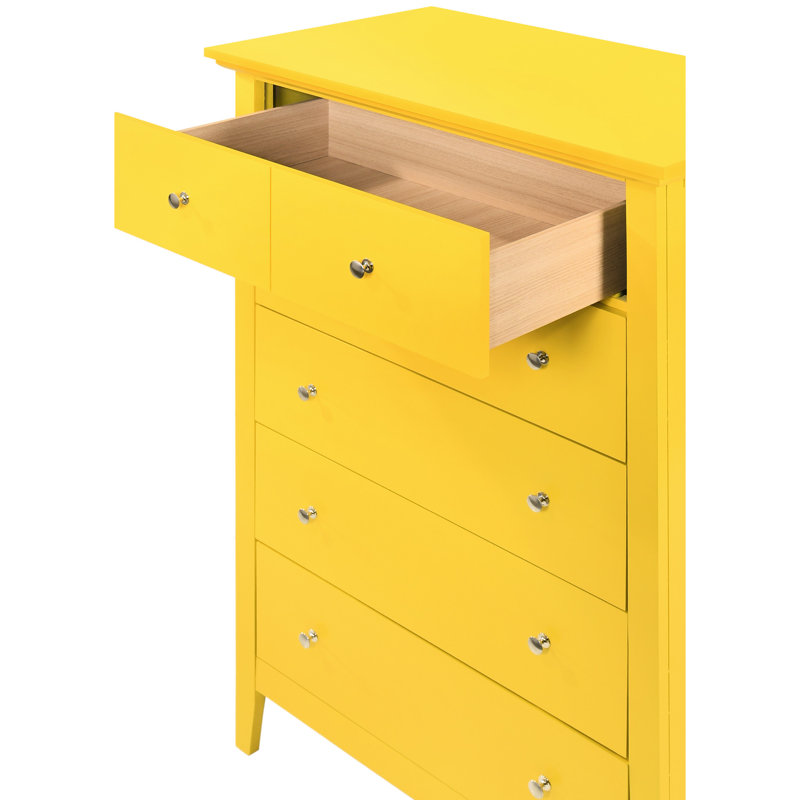Commode jaune avec quincaillerie attrayante - Rehausse l'apparence générale de 17,95 po de largeur et s'agence à tout style d'intérieur