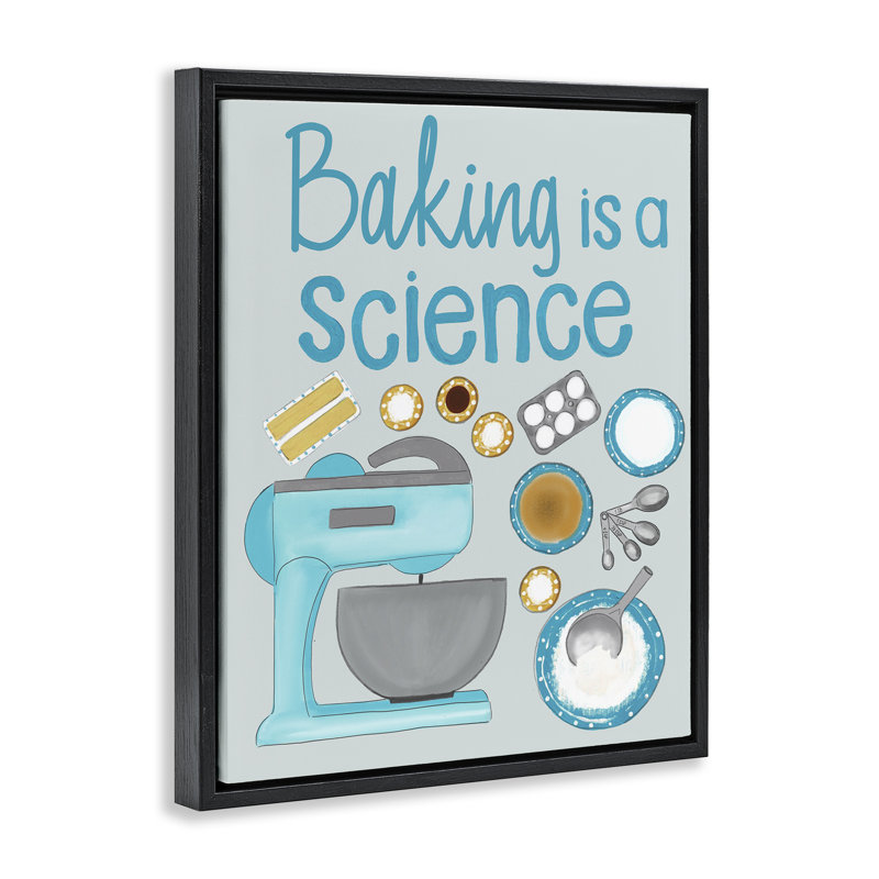 Cadre flottant «Bake Is A Science», conception par Christine Becker, Cadre flottant noir de jais, H 21 po x l 17 po