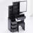 29.2" Small Space Left Bedside Cabinet Vanity Table With Cushioned Stool,Multi-Layer High Capacity Storage, Practical Fashionable Dresser-1500115220