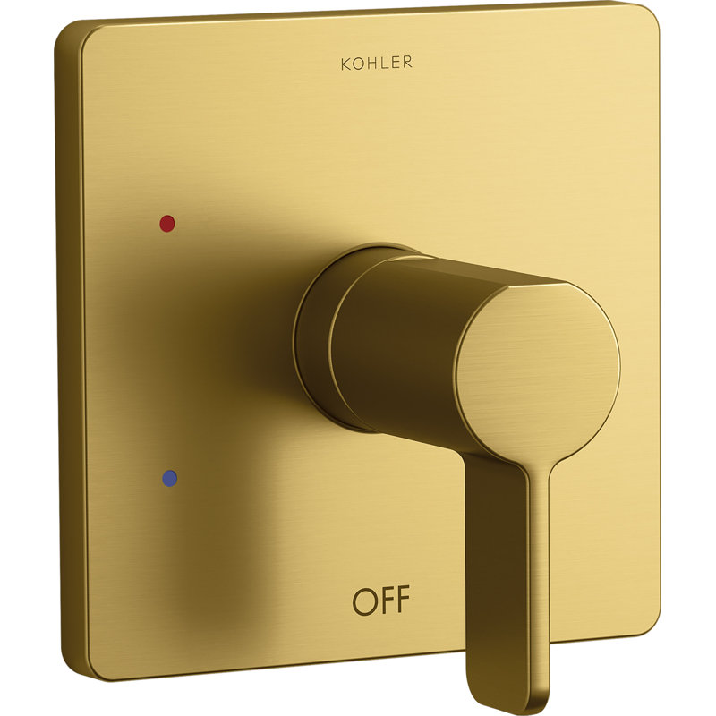 Parallel Shower Valve Trim, Vibrant Brushed Moderne Brass