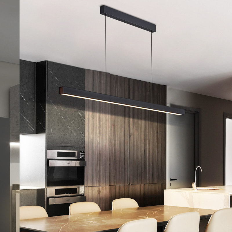 - Light Matte Black LED Square/Rectangle Pendant