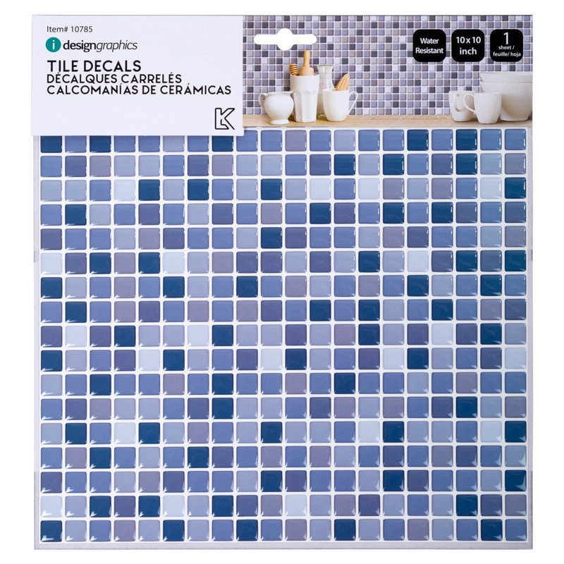10'' W x 10'' L PVC Peel and Stick Mosaic Tile