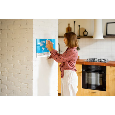 Magnetic Memo Board Whiteboard - 60 x 40 cm - With Marker and Magnets - Contour map of the states