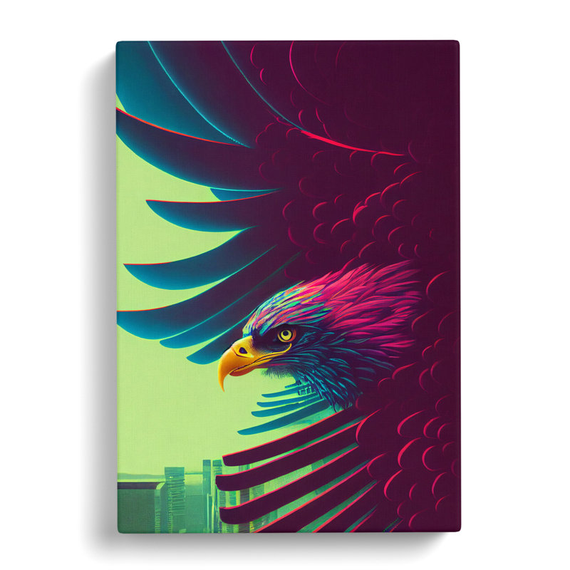 Woodbranch Eagle Cyberpunk - Wrapped Canvas, 60cm H x 40cm W x 3cm D