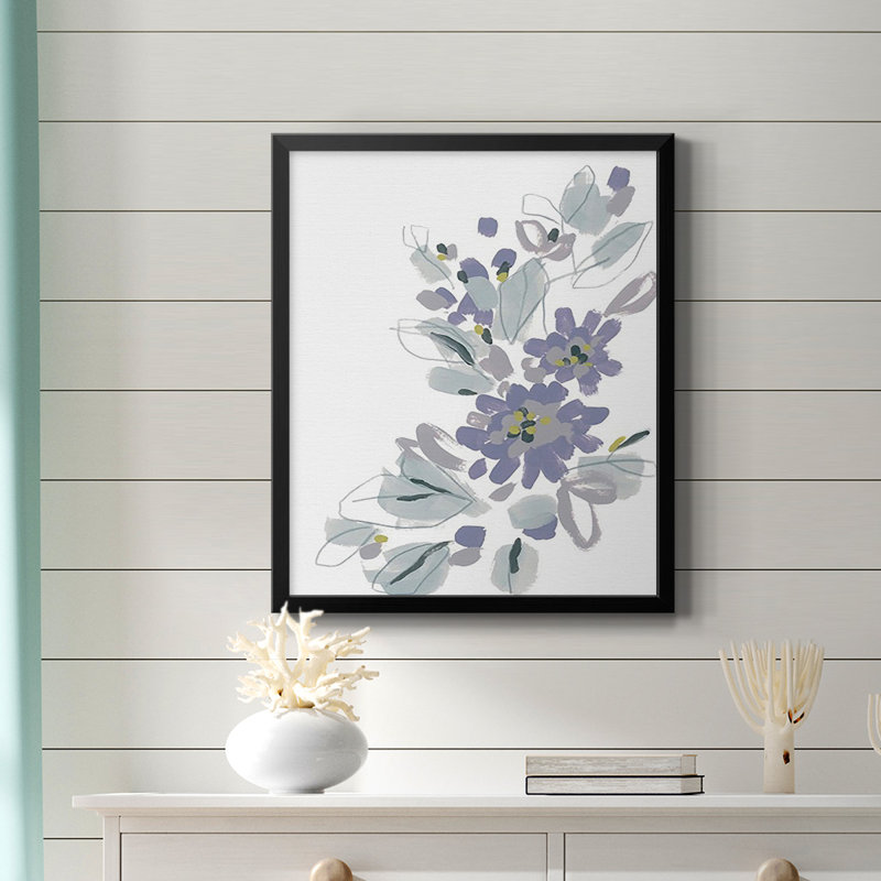 Periwinkle Patch II, toile encadrée de qualité supérieure - prête à être accrochée, Noir, H 24 po x l 20 po