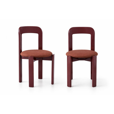 Glossy Wood Dopamine Side Chair 2Pc Set