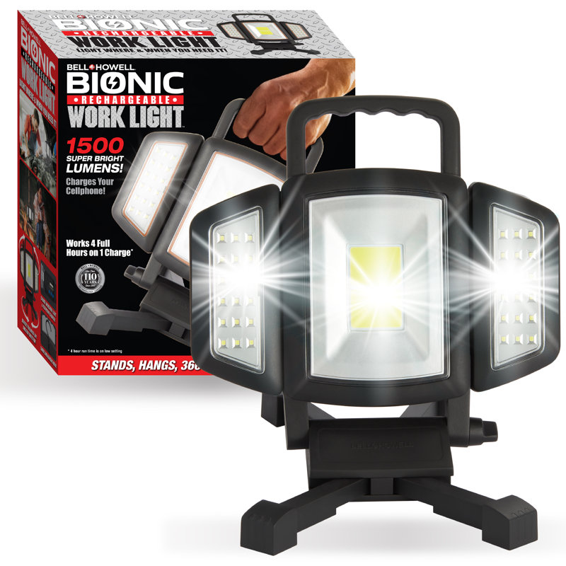 Bell + Howell Bionic Rechargeable 1000 Lumens Waterproof Multi-Directional Work Light