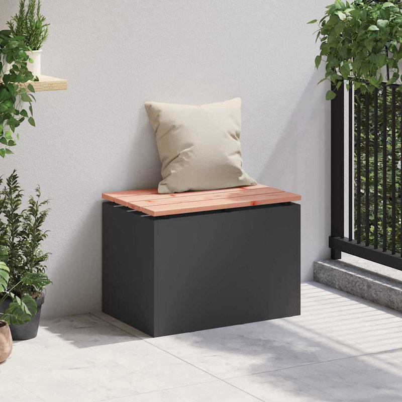 Outdoor Bench, 43cm H x 60cm W x 40cm D, Black