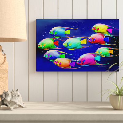 « color fishs 2 », reproduction de peinture à l’huile sur toile tendue