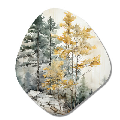 Forest Minimalism Guardians II - Forest Nebula Shape Asymmetric Metal Wall Art