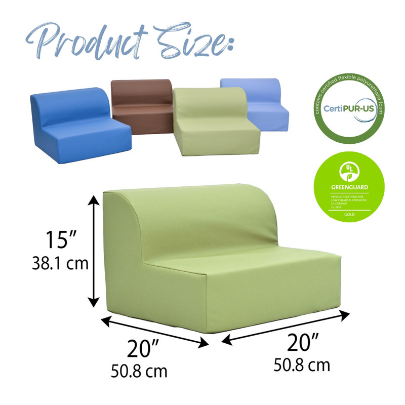 Soft Seating Loungers - 4 count, Blue/Brown/Green