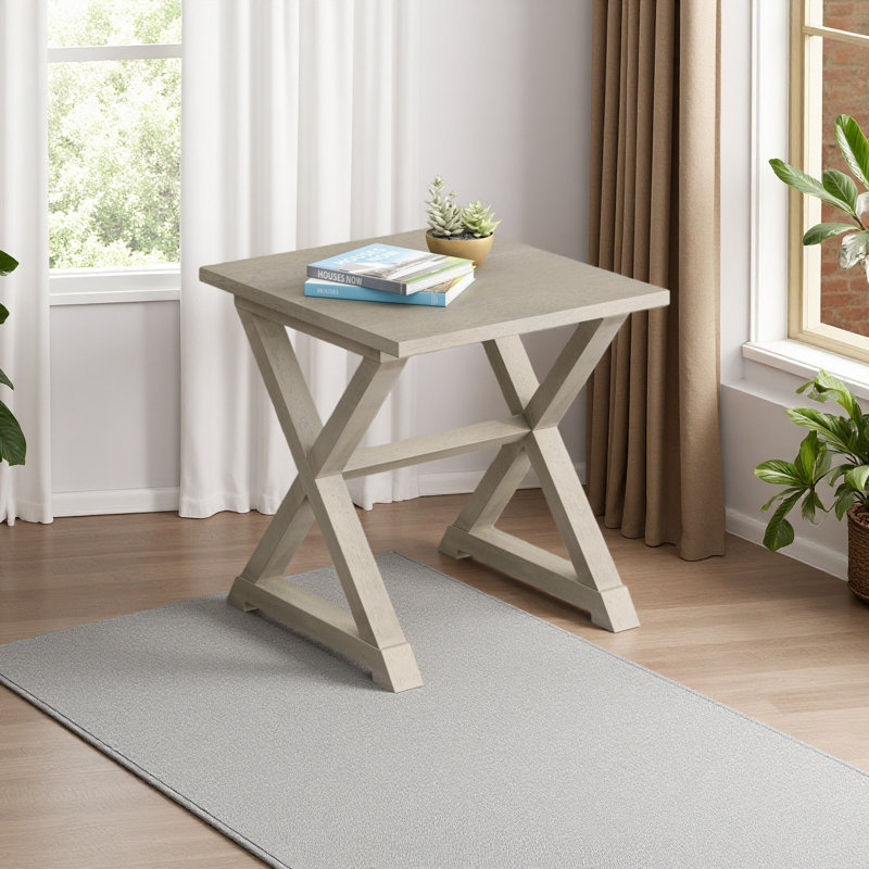 Table d'appoint - Table de bout - Table d'appoint - Carré - Table de chevet - 22 po x 23,50 po x 23,50 po, Gris antique