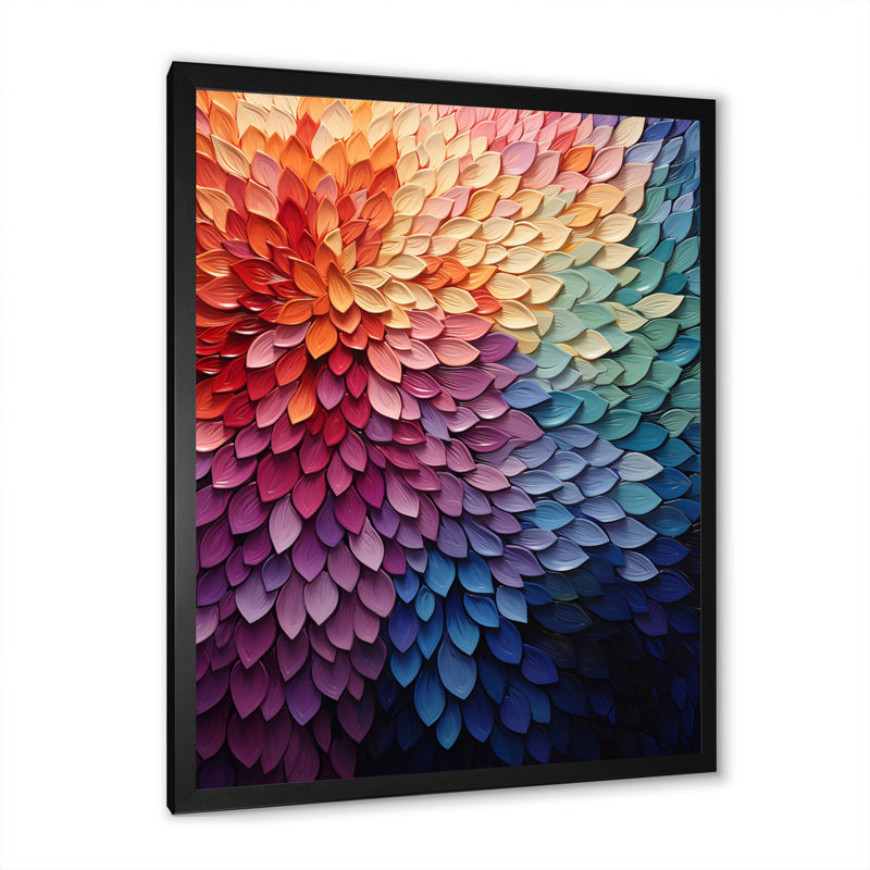 «Lluviana Colorful Forest Harmoney Forest II - Pointillism», reproduction sur toile, Cadre photo noir