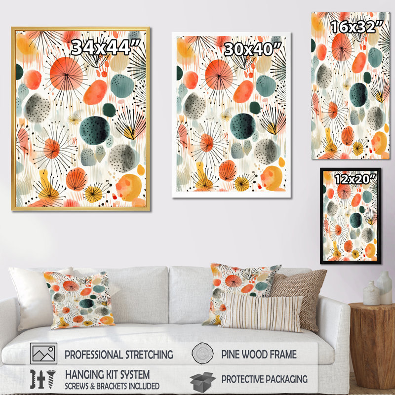 Corail bleu sarcelle scandinave fleurs I sur toile, H 20 po x l 12 po x P 1 po, Cadre flottant noir