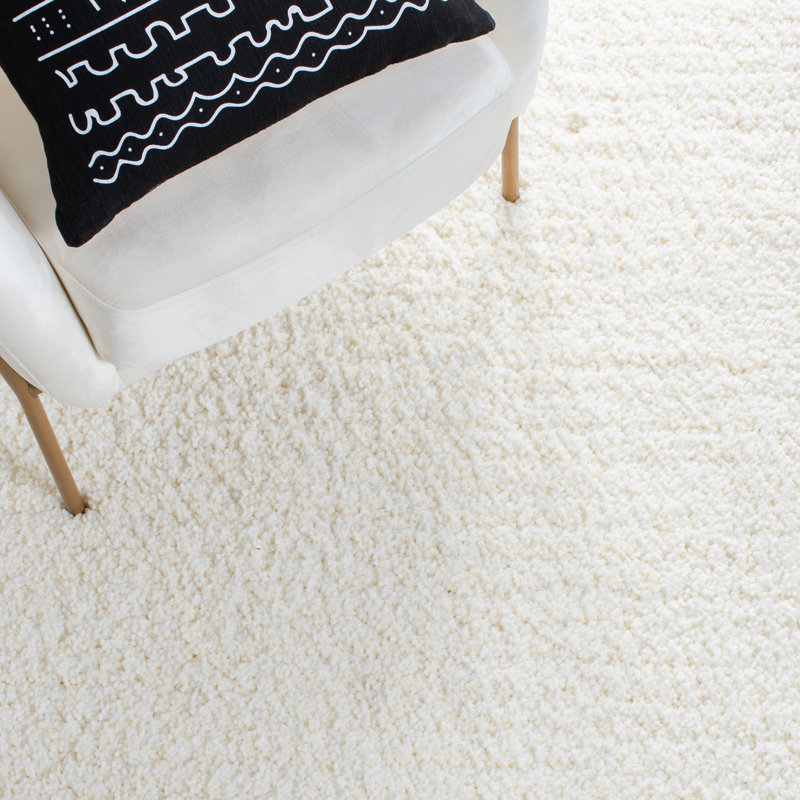 Tapis ivoire fait à la main Antanė, Rectangle 8 pi x 10 pi, Ivory