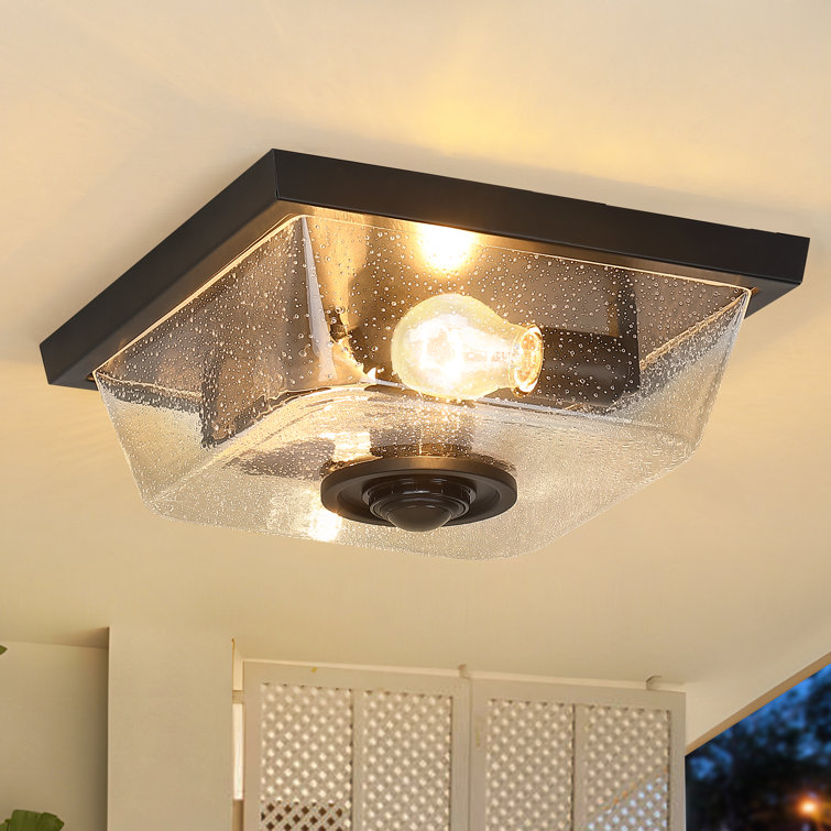 Dcaildz 2 -light Outdoor Flush Mount Ceiling Lights with Motion Sensor