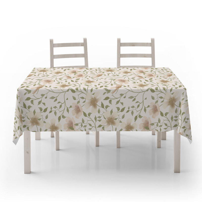 Durable Tablecloth, 50% Cotton / 50% Polyester, 55.1 x 118.1 inches | Machine Washable at 86°F, Tumble Dryer Safe, Ironable | Perfect for Dining Room, Parties & Everyday Use, Elegant Design & Easy Care