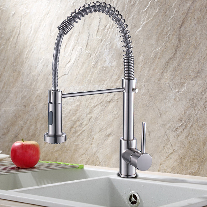 GAWEZA Pull Down Kitchen Faucet, Nikel