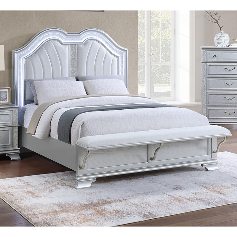 Ensemble de chambre à coucher contemporaine avec lit double 2X, Lit double