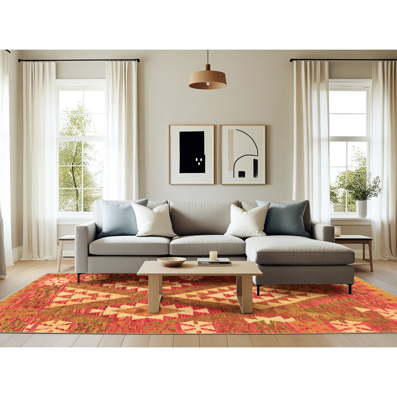 Mirle Performance Southwestern Indoor Rug, Rectangle 6' x 9'