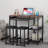 Bar Table and Chairs Set with Power Outlet, Pub Table and Chairs Set for 2 with 2 Storage Shelves-904538284