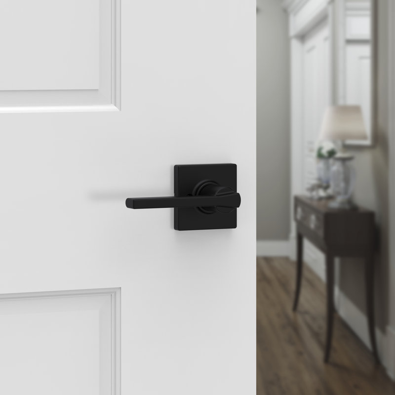 Levier de porte de passage Casey avec rosette Casey, Noir mat