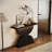 Console Table with 3D Hammered Texture Base and LED Light