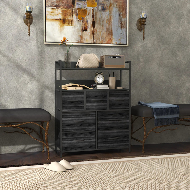 79cm W 7 - Drawer Chest of Drawers, Black