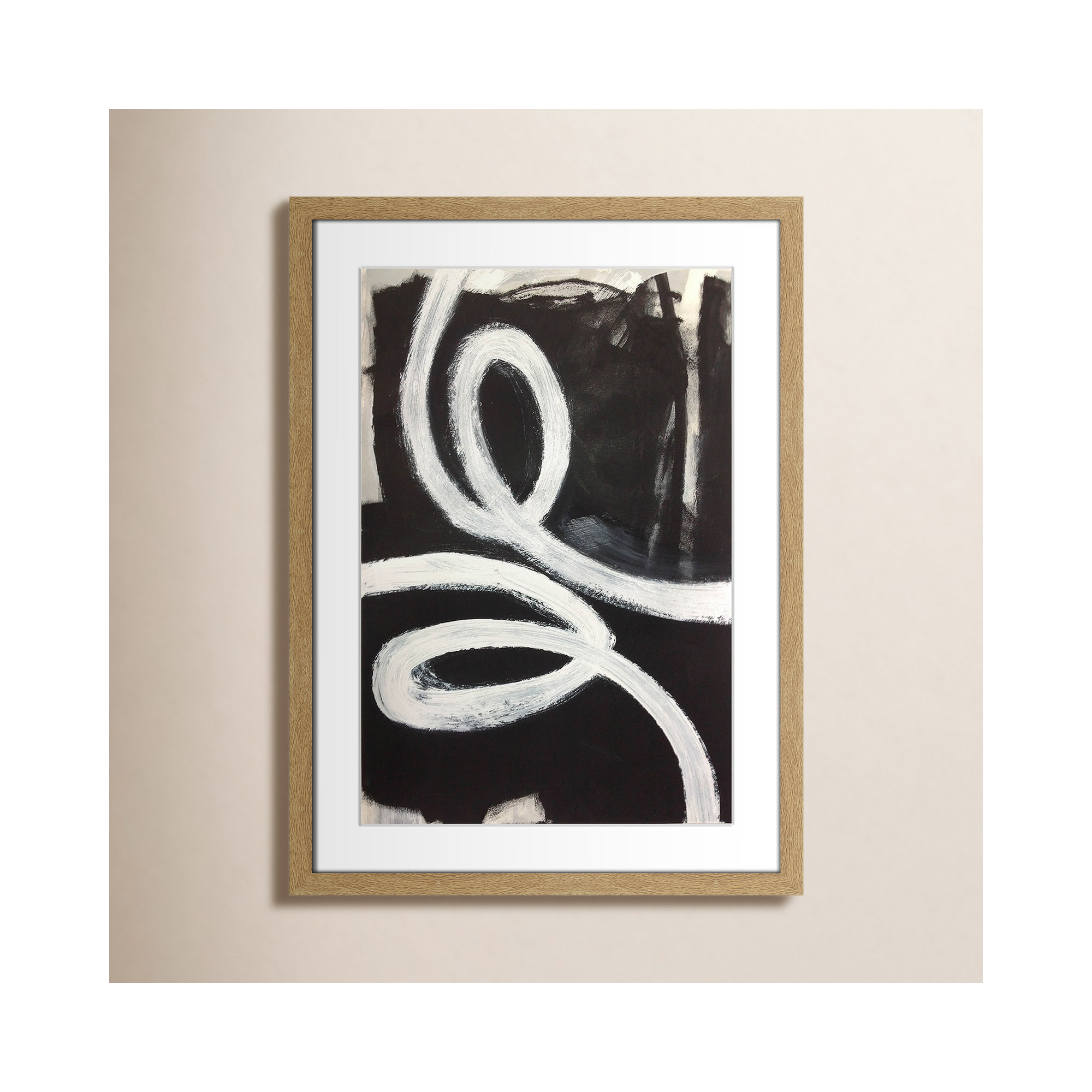 Swirly Swirls I by Casa Fine Arts, Natural Woodgrain Picture Framed, 23" H x 17" W x 0" D