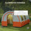 3 Man Camping Tent 480L x 260W x 200H cm Cream and Orange