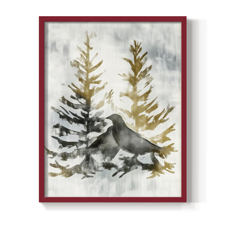 Reproduction encadrée - bois massif, H 15 po x l 12 po, Rouge